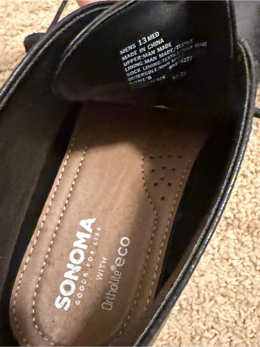 Sonoma Black Leather Men's Chukka Boots Size 13